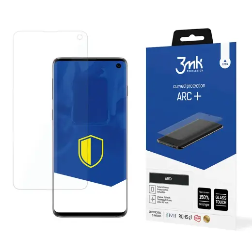 3mk ARC+ apsauginė plėvelė telefonui Samsung Galaxy S10 (G973) (suderinama su pirštų atspaudų jutikliu po ekranu)
