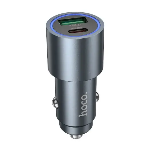 HOCO Z60 automobilinis įkroviklis | 30W | PD, QC | USB-A, USB-C | juodas