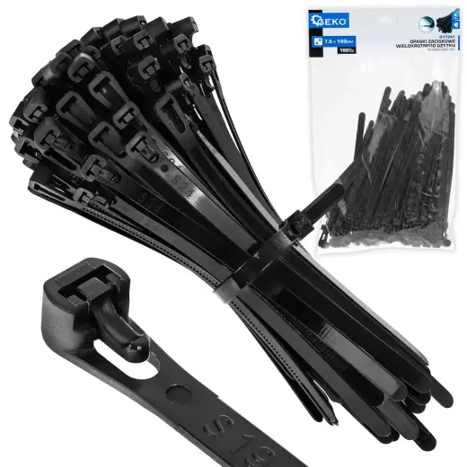 Reusable Cable Ties 7.5x150mm, 100 pcs