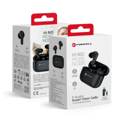 Wireless earphones Forcell F-Audio Super Clear Calls ANC + ENC + DONGLE black