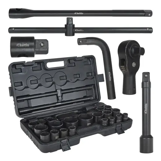 Löögipeadete komplekt 12-kant/6-kant 3/4" & 1" ajam, 17-65mm, 26 tk