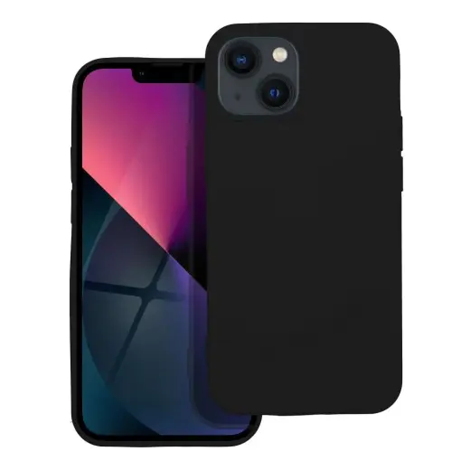 Silicone telefono dėklas iPhone 13 mini juodas