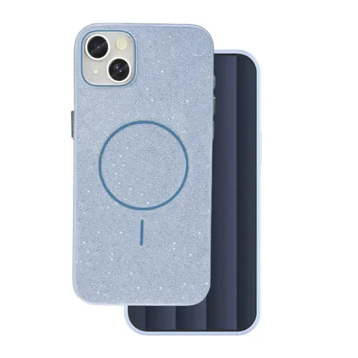 Glitter Thin Mag phone case with MagSafe support for iPhone 13 blue