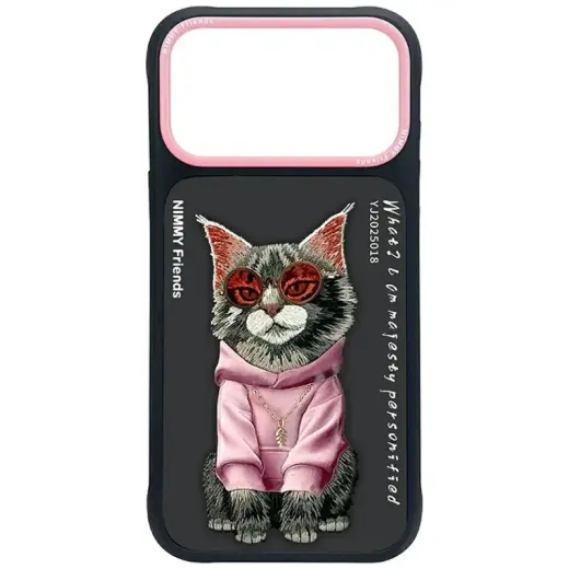 Etui Nimmy Glasses Cool Cat do iPhone 17  Pro czarny