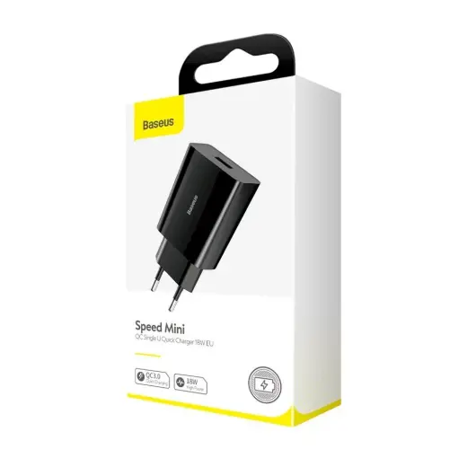 Baseus Speed Mini CCFS-W01 Travel Charger USB | 18W | 3A | Quick Charge 3.0 | Black