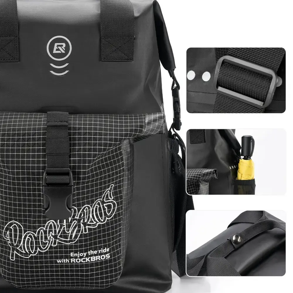 Torba rowerowa Rockbros AS-158 na kierownicę do roweru składanego Brompton 18 l - czarna