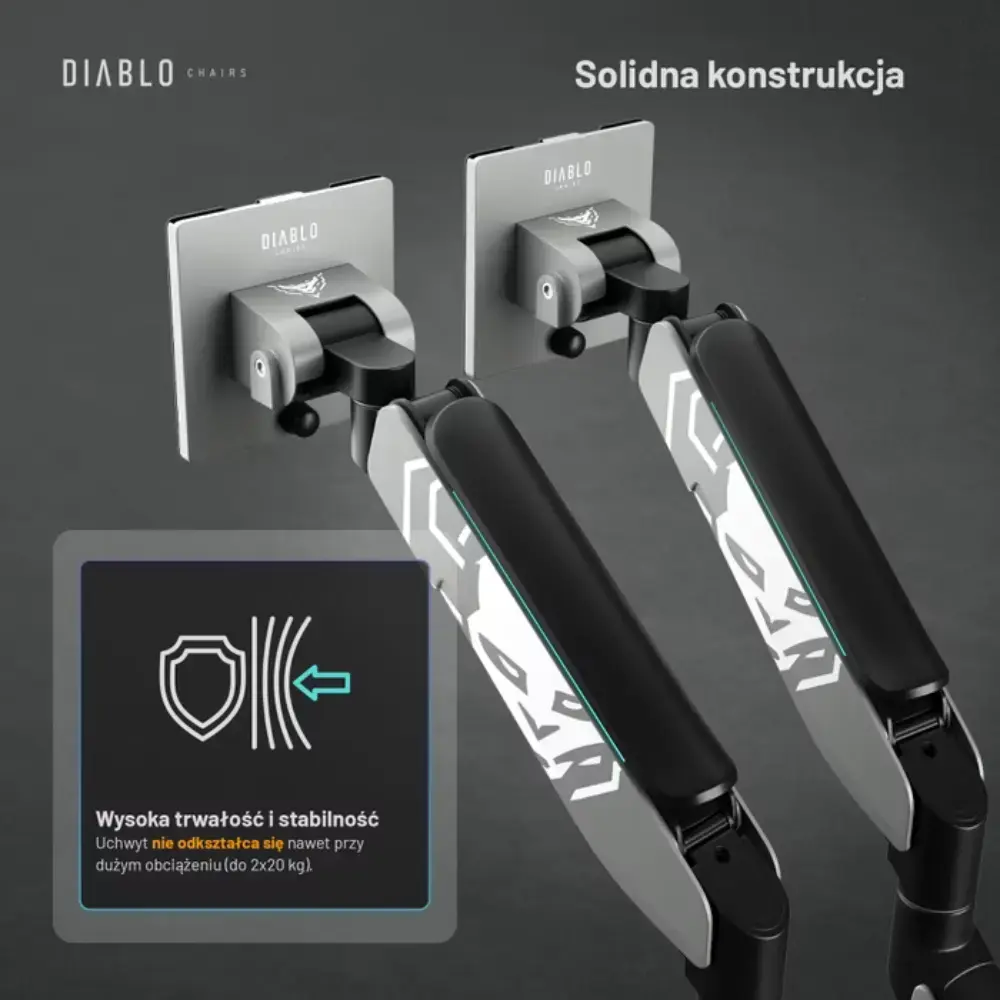 Diablo RGB X-Arm Dual 35" Dual Monitor Mount grey and black
