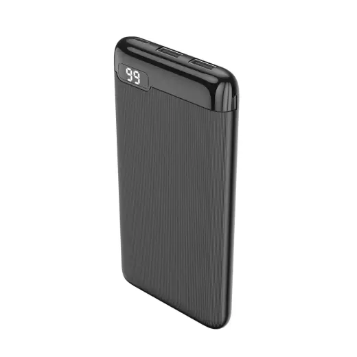 Setty SPBL-10 väline akupank (powerbank) | 10 000 mAh | USB-A, Micro USB, USB-C | LED ekraan | must