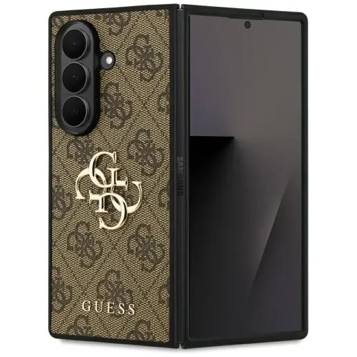 Guess Big 4G Logo Classic Logo telefono dėklas Samsung Galaxy Z Fold 7 (F966) rudas
