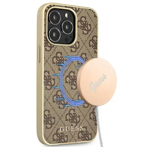 Guess GUHMP13LG4GB iPhone 13 Pro | 13 6.1" brown|brown hard case 4G Collection Magsafe