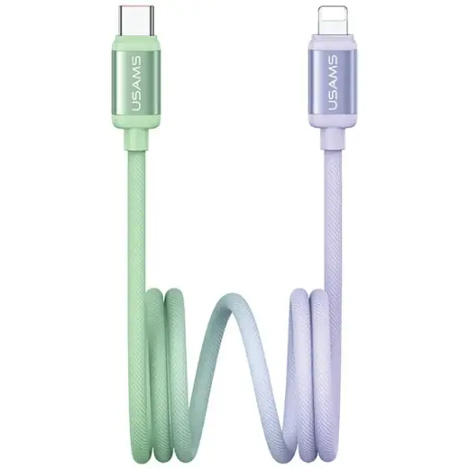 USAMS SJ757 провод для передачи данных и зарядки | USB-C на Lightning | 30W | 1.2м | зеленый