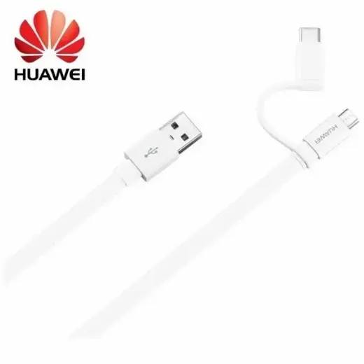 Huawei AP55S Original USB-C + Micro USB Data and Charging Cable 1m White (EU Blister)