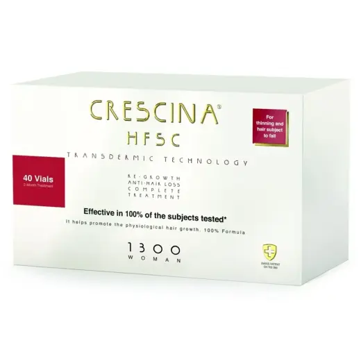 Labo, Crescina, Transdermic HFSC 1300, For Growth Stimulation, Ampoules Treatment Serum, For Scalp, For Women, 20 + 20 pcs, 3.5 ml