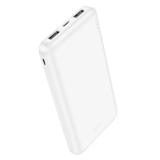 Hoco J100 išorinė baterija (powerbank) | 10 000 mAh | 10.5W | USB-A, USB-C, Micro USB | baltas
