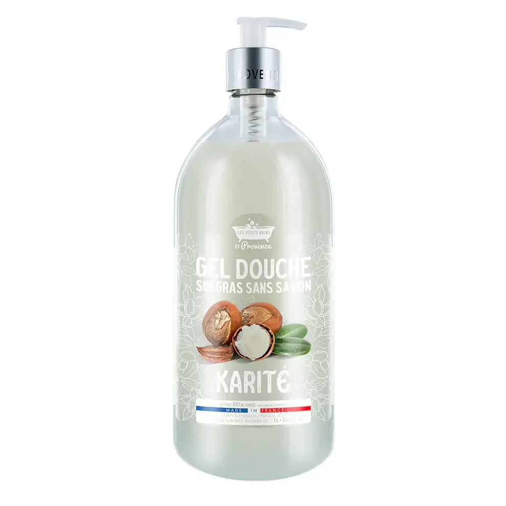 Les Petites Bains de Provence, Karite, Shower Gel, For Sensitive Skin, 1000 ml
