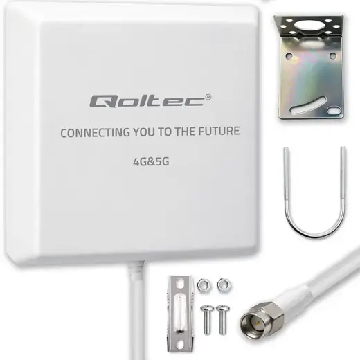 Qoltec 4G 5G LTE antenna | 9dBi | directional | external | SMA | waterproof | 3m