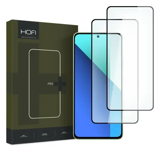 HOFI GLASS PRO+ karastatud klaas, sobib telefonile Xiaomi Redmi Note 13 4G | LTE, must, 2 tk