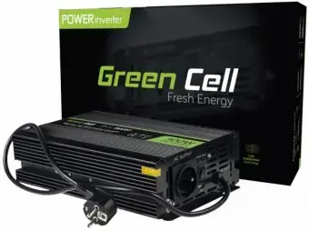Strāvas pārveidotājs Green Cell 12V to 230V 300W/ 600W Pure Sine wave