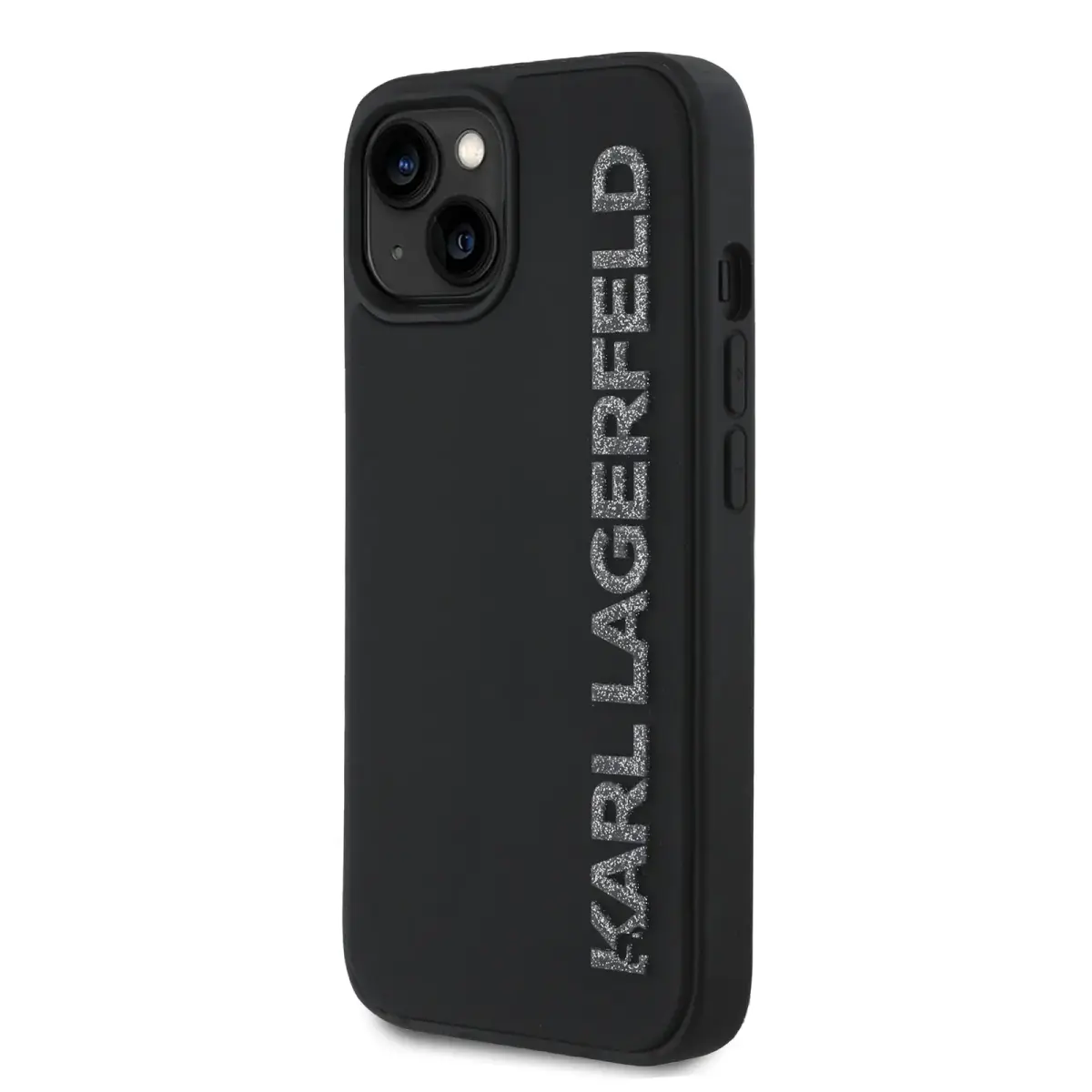 Karl Lagerfeld 3D Rubber Glitter Logo Case for iPhone 13 Black