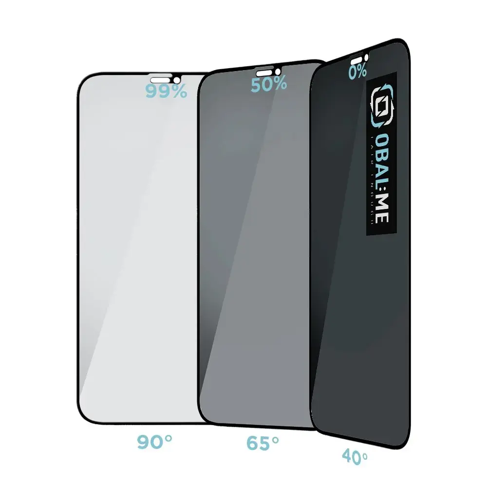 OBAL:ME Privacy 5D tempered glass for phone iPhone 12 Pro Max black (privacy effect)