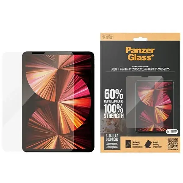 PanzerGlass Ultra-Wide Fit antibacterial tempered glass for iPad Pro 11" 2018-2022 | Air 10.9" 2020-2022