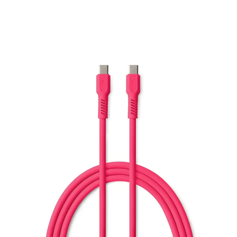 COLORUM CK60-CC-02 datu pārraides un uzlādes vads | USB-C to USB-C | 15W | 1.8m | rozā