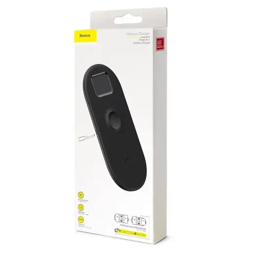 Baseus WX3IN1-C01 3 in 1 Быстрая Беспроводная Зарядка 9V | 2A | 7.5W | + USB-C Кабель | Черная