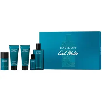 Davidoff Cool Water Man Dárková sada EDT 125 ml, balzám po holení 75 ml, sprchový gel 75 ml, deostick 70 g a miniaturka 15 ml 125ml
