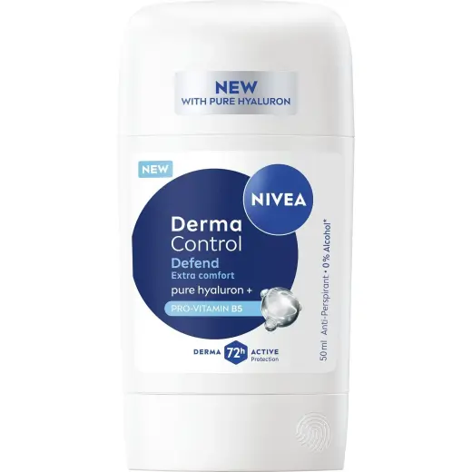 NIVEA, Deodorante, Festes Antitranspirant Derma Control Defend (Antitranspirant) 50 Ml (Stick, 50ml)