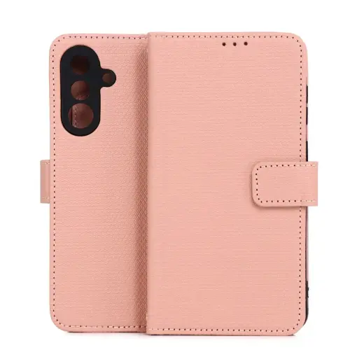 Smart Triangle knyginio tipo telefono dėklas Galaxy A36 5G (A366) | Galaxy A56 (A566) rožinis