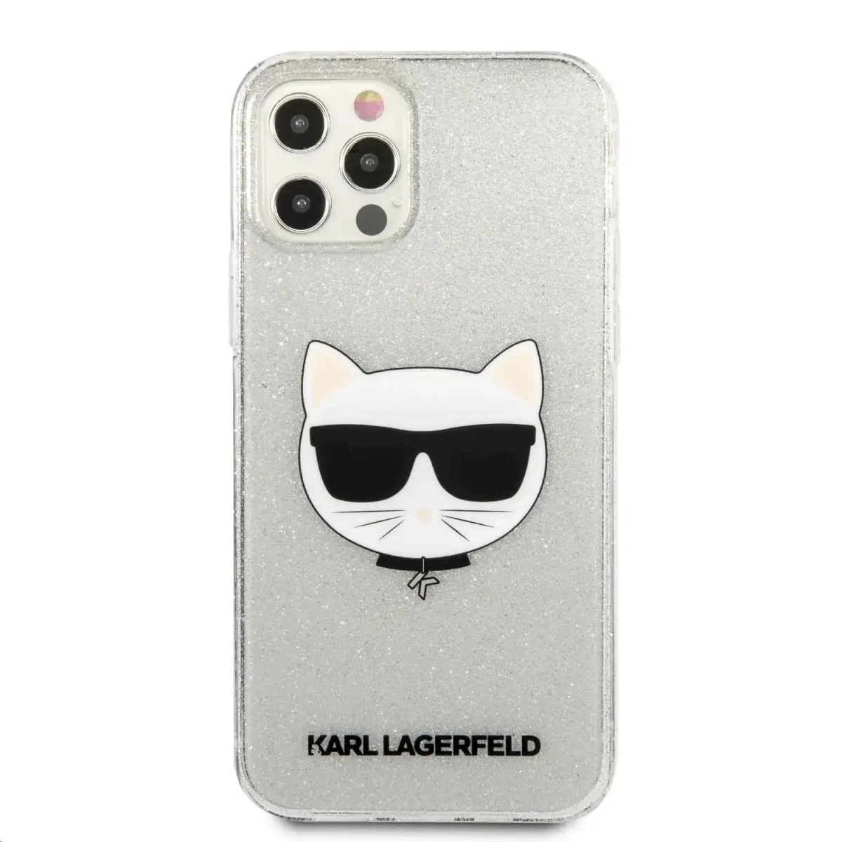 KLHCP12LCHTUGLS Karl Lagerfeld Choupette Head Glitter Case for iPhone 12 Pro Max 6.7 Silver
