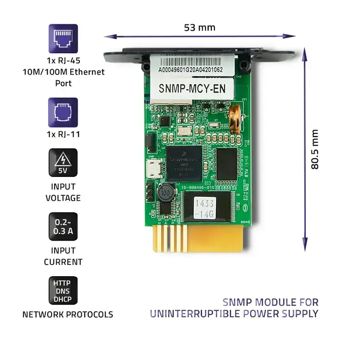 Qoltec SNMP module for Uninterruptible Power Supply