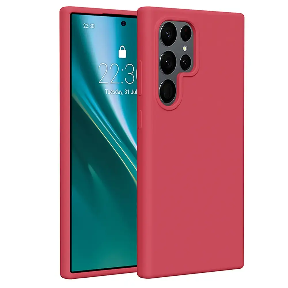 Etteri Silicone phone case for Samsung Galaxy S24 Ultra raspberry