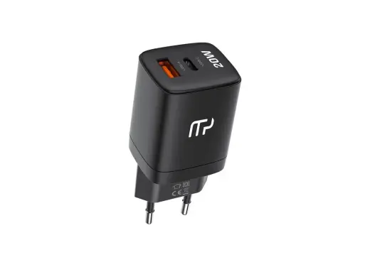 myPhone SWIFTCHARGE Duo travel charger | 20W | PD | USB-C, USB-A | black