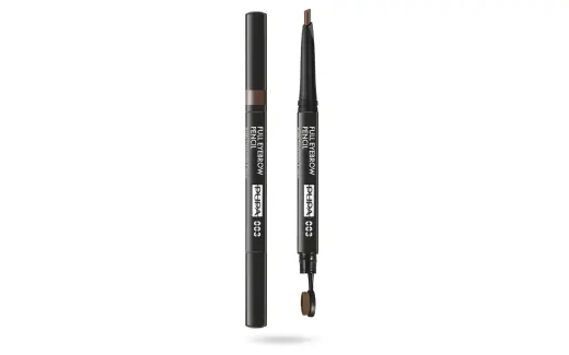 Pupa, Full, Paraben-Free, Definer, Double-Ended, Eyebrow Cream Pencil & Brush 2-In-1, 003, Dark Brown, 0.2 g *Tester