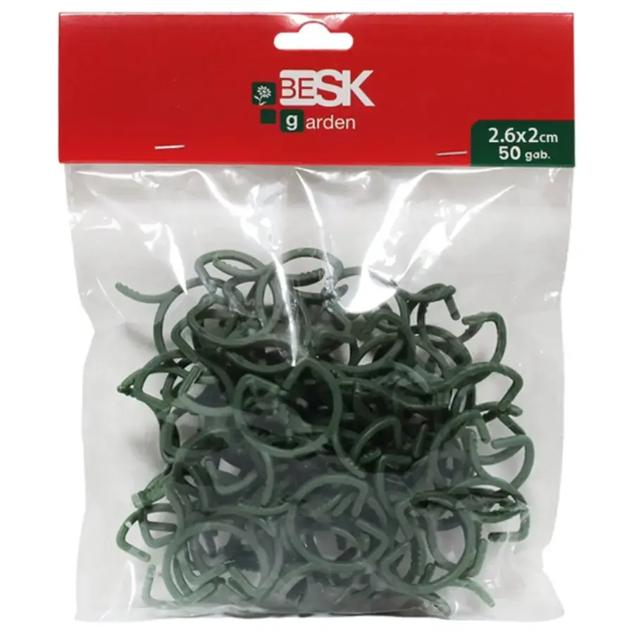 Plant clips 26x20mm 50pcs, green