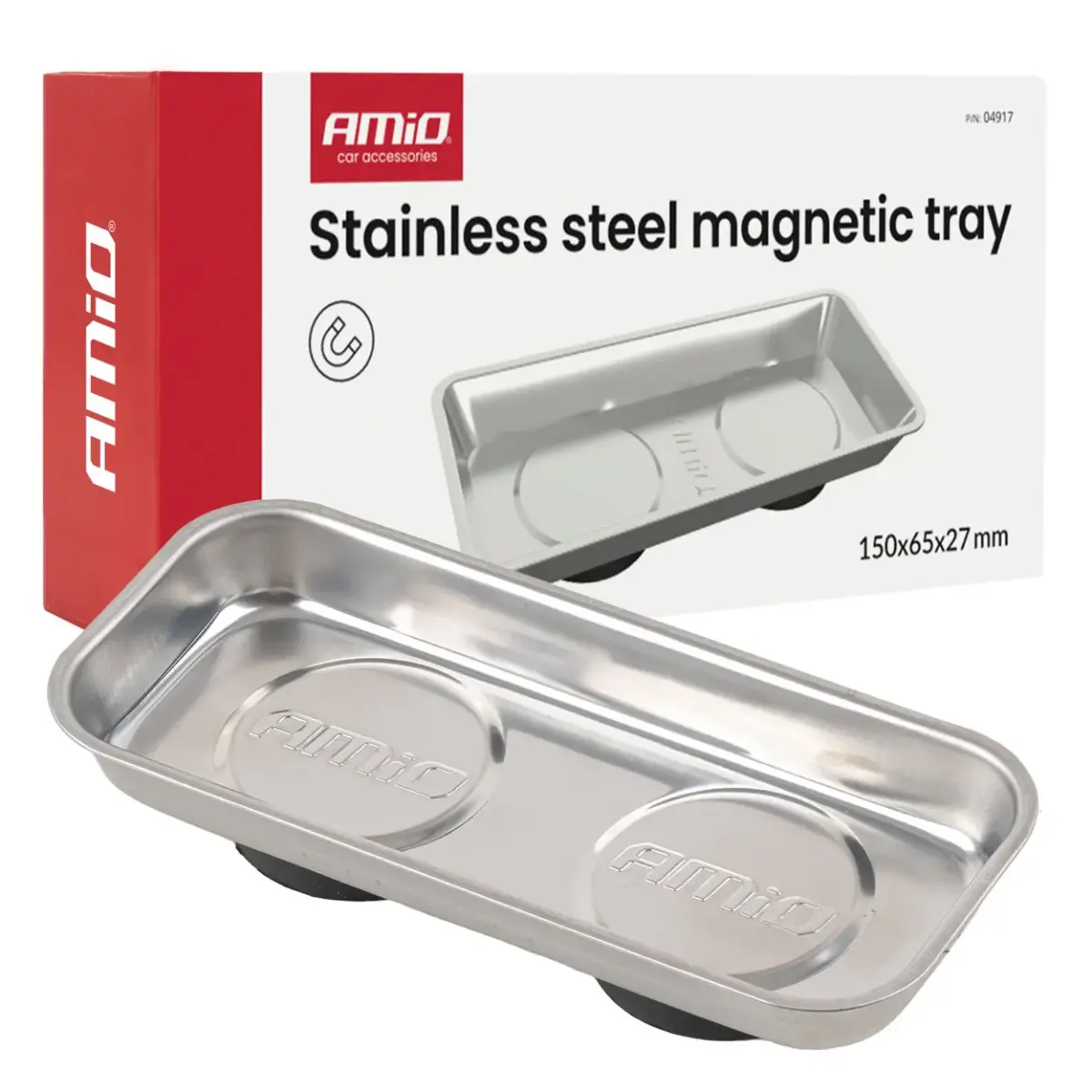 Stainless steel magnetic tray 150x65x27mm AMIO-04917