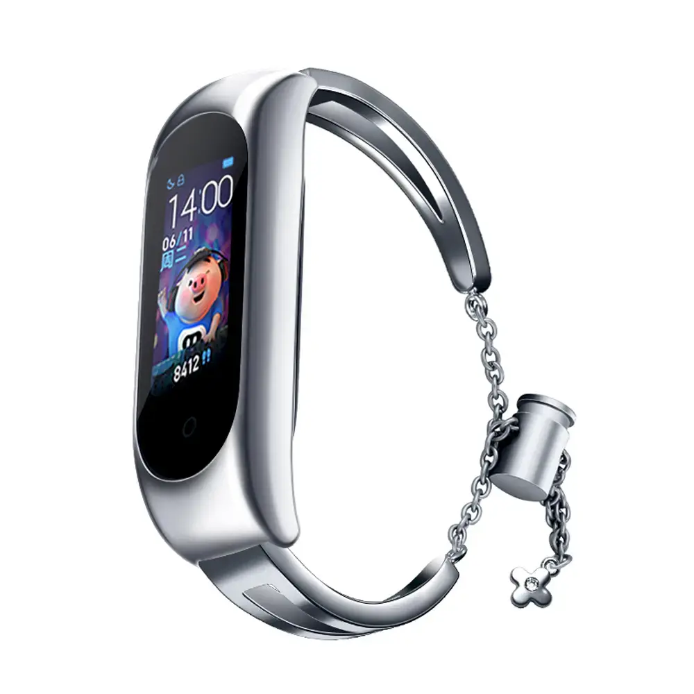 Fusion Metal Bracelet siksniņa pulkstenim Xiaomi Mi Band 3 | 4 | 5 | 6 sudraba