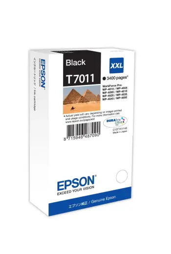 Tintes kārtridžs Epson T7011 C13T70114010 melns XXL