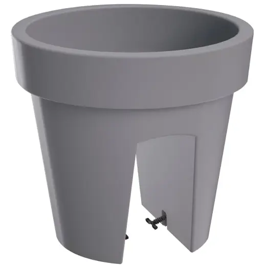 Flower pot Lofly 24x22cm for railing, grey
