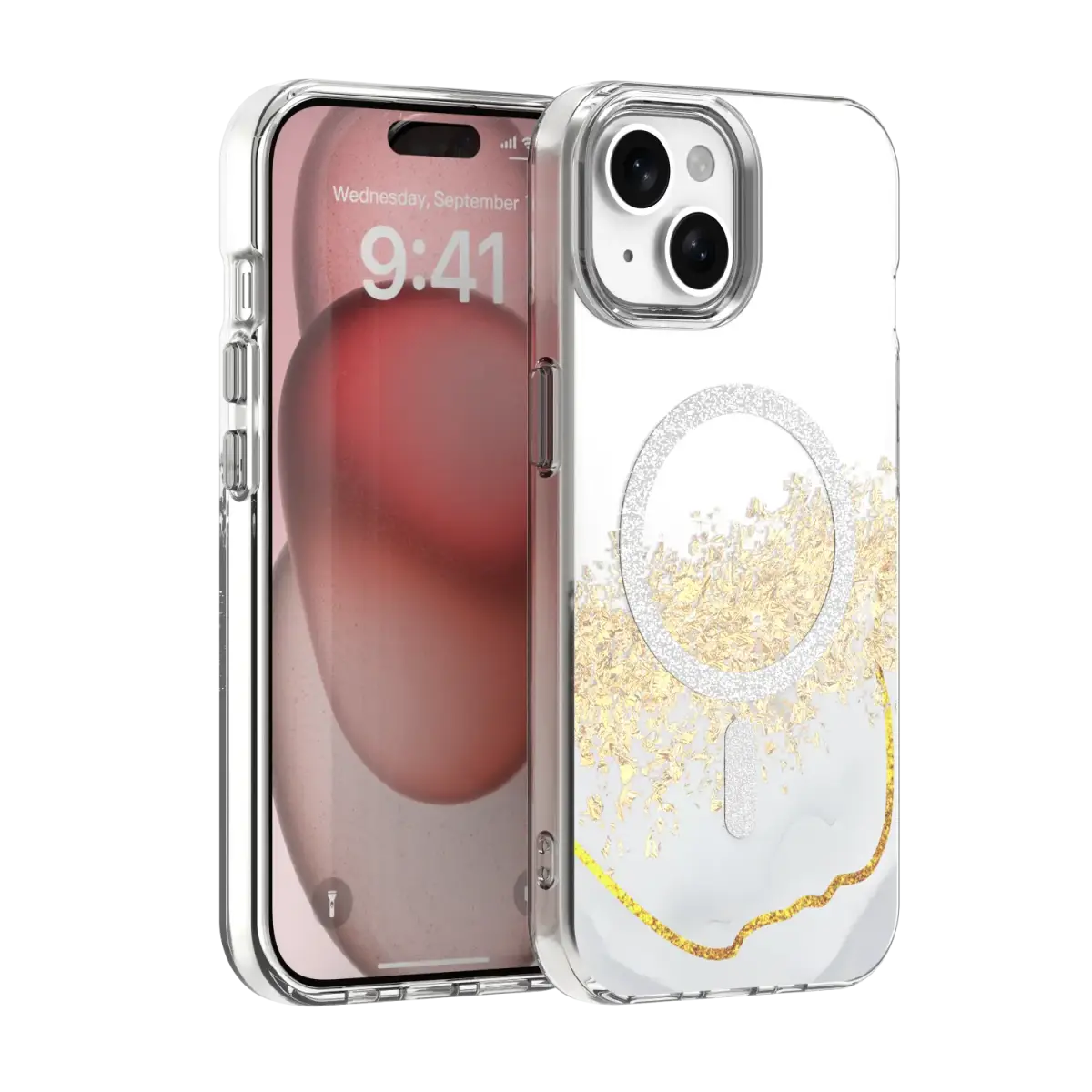 Epoxy Mag maciņš ar MagSafe atbalstu telefonam iPhone 13 | iPhone 14 balts