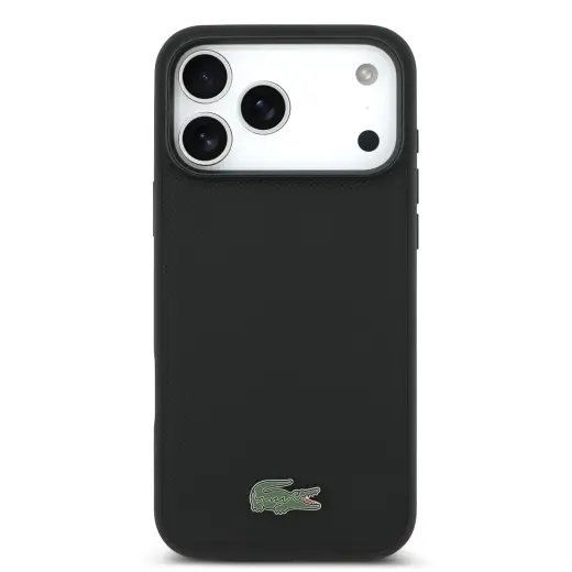 Lacoste Iconic Petit Pique MagSafe Case + Wallet for iPhone 17 Pro Max Black
