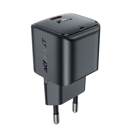 Acefast A77 travel charger | 30W | PD, GaN | USB-C | black