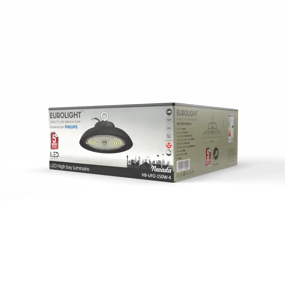 Nevada aukštų patalpų šviestuvas 150W 150Lm/W IP65 Eurolight