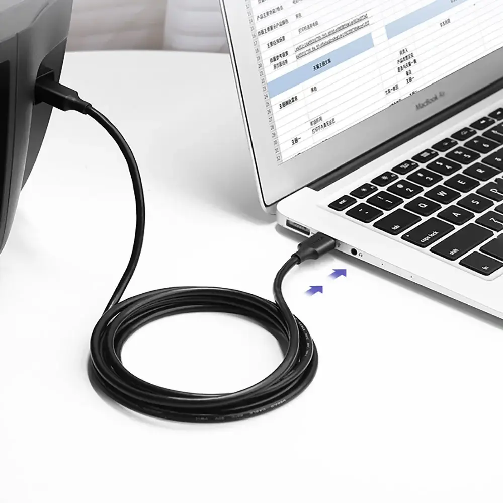 Ugreen USB Type B printer cable (male) - USB 2.0 (male) 480 Mbps 2 m black (US135 20847)