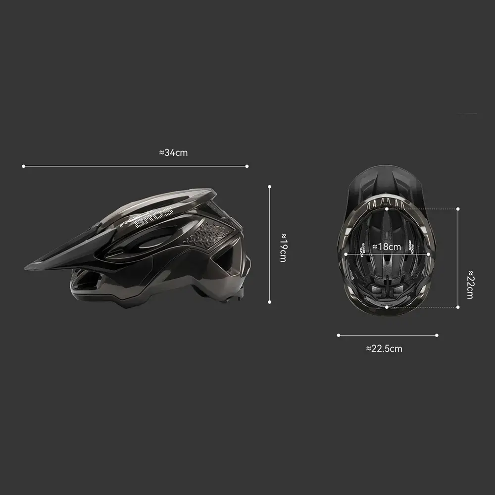 Rockbros LK-99 Mountain Bike Helmet with Adjustable Visor and Magnetic Closure 58-62 cm - Titanium
