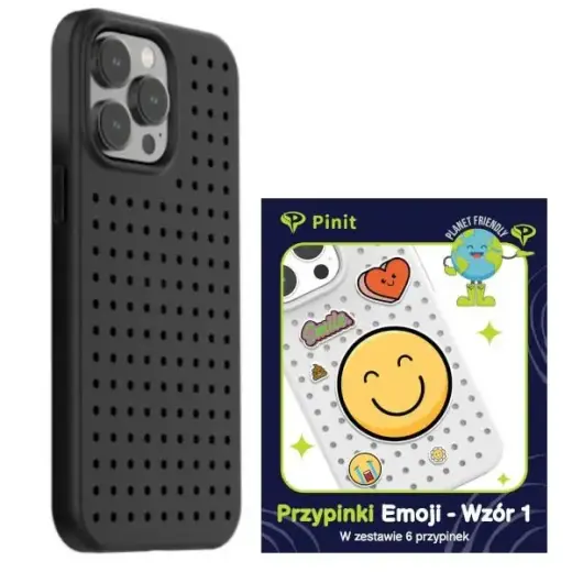 Pinit Dynamic Emoji Pin maciņš telefonam iPhone 14 Pro Max melns