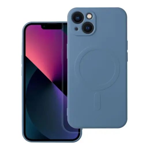 Silicone Mag Cover telefono dėklas su MagSafe palaikymu iPhone 13 mėlynas
