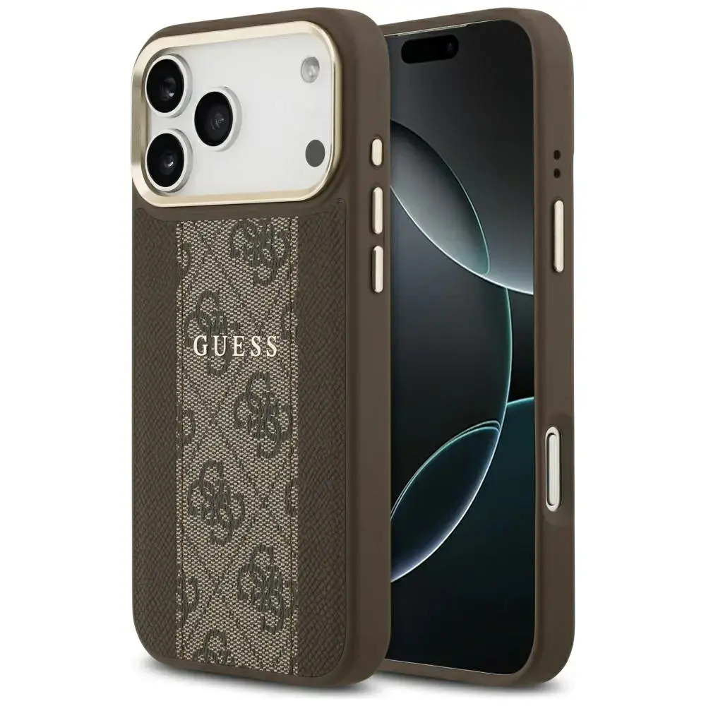 Case Guess 4G Stripe MagSafe for iPhone 17 Pro Max brown