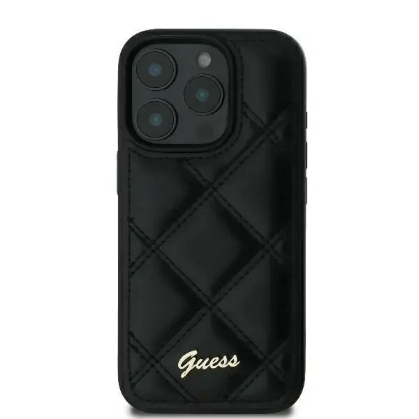 Guess GUHCP16MPSQSQSK iPhone 16 Plus 6.7" czarny|black hardcase Quilted Metal Logo